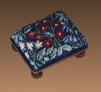#102C - Cluny Flowers Footstool with Bun Feet<